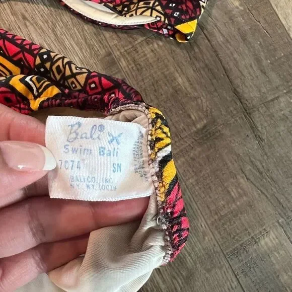 Vintage Swim Bali Two Piece
Bikini Pink & Yellow Halter Top
High Waisted Bottoms - Picture 3 of 7